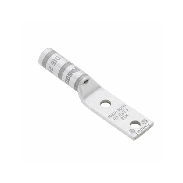 Two-Hole Compression Lug, 2 AWG Max, Long Barrel, Copper, Brown